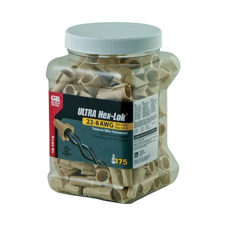 Gardner Bender Gardner Bender Hex-Lok 22-8 Ga. Copper Wire Wire Connectors Tan 175 pk 16-1H1N